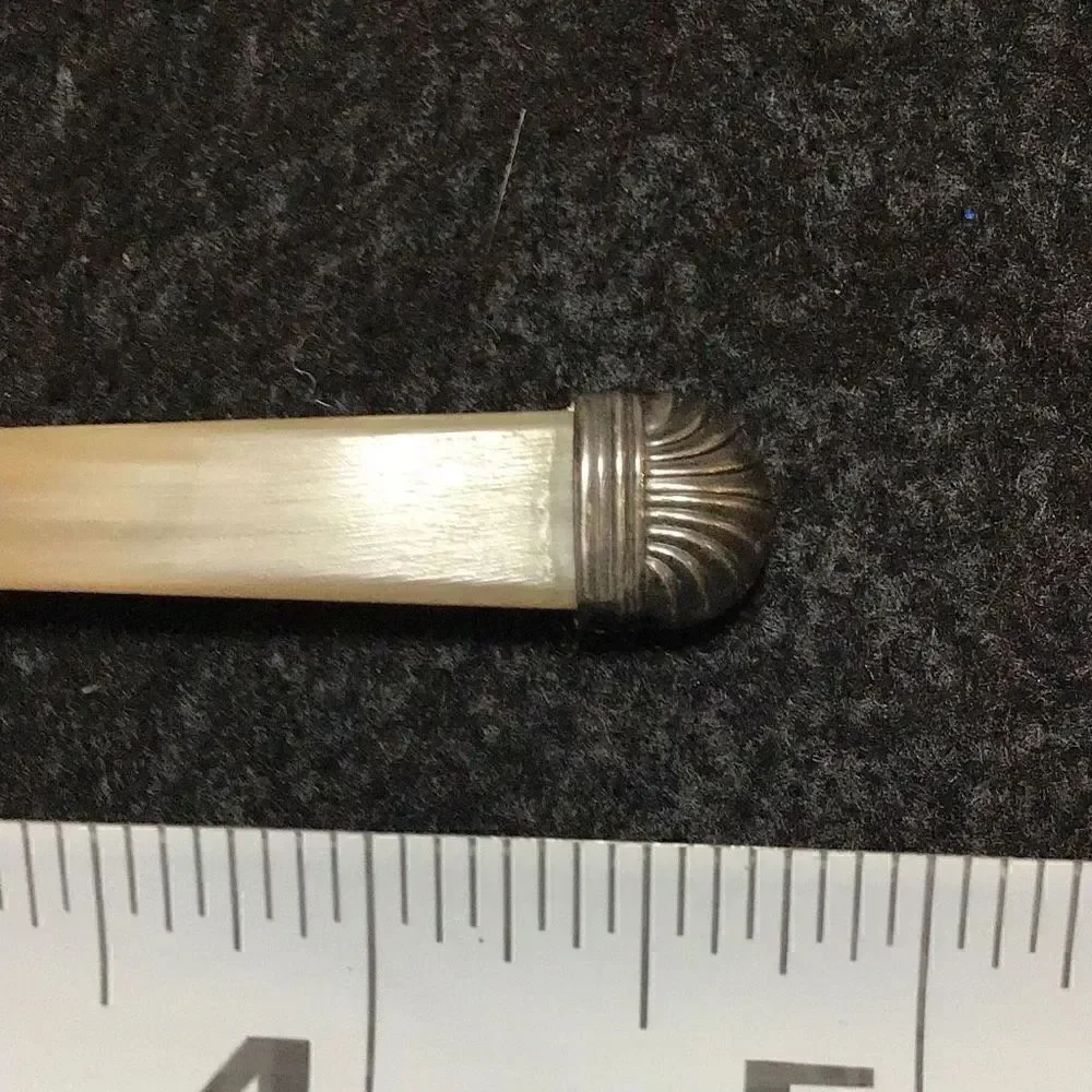 Vintage translucent baby / caviar spoon with sterling silver top
